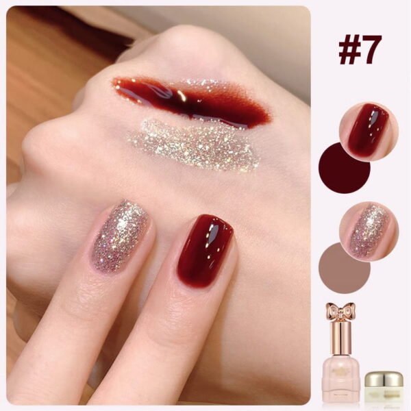 🎁Hot Sale 49% OFF⏳Fashion Glitter Dual-Color Nail Polish Combo Set